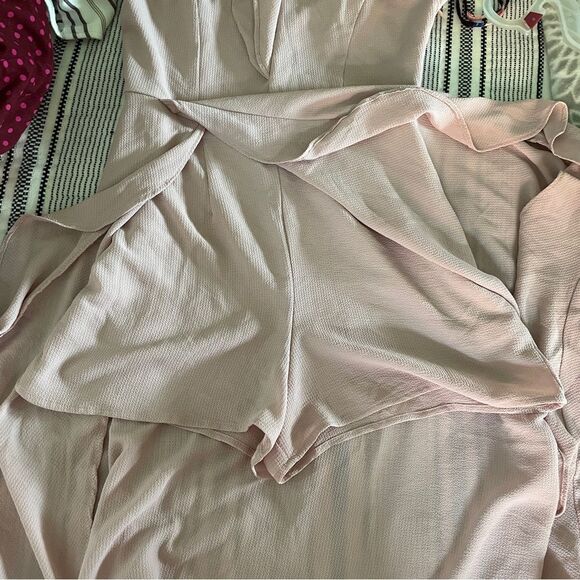 Socialite Pastel Pink Ruffled Romper size XS Girlhoodcore Asymmetrical Jumpsuit - Picture 12 of 15